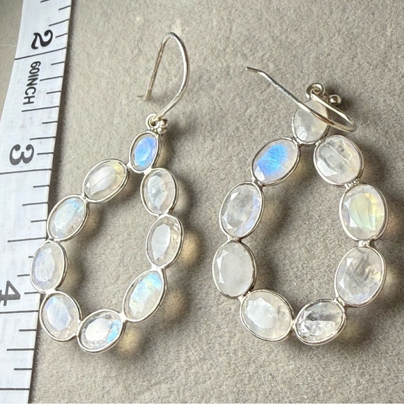 Jewelry - 925 Sterling Silver multi stone  moonstone earrings